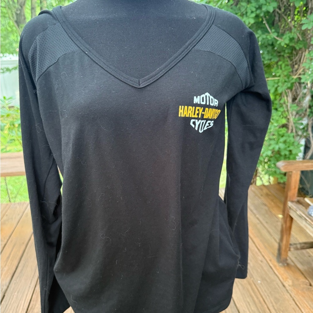 NWT Harley-Davidson Black Performance Top with Small Orange and White Logo Tag